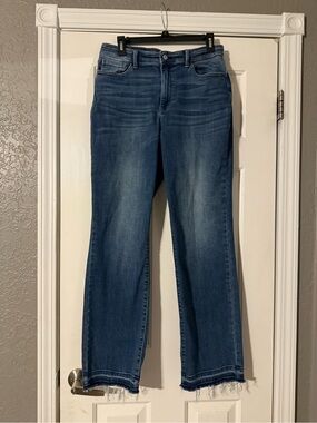 Judy Blue Medium Wash Dad Jeans with Raw Hem